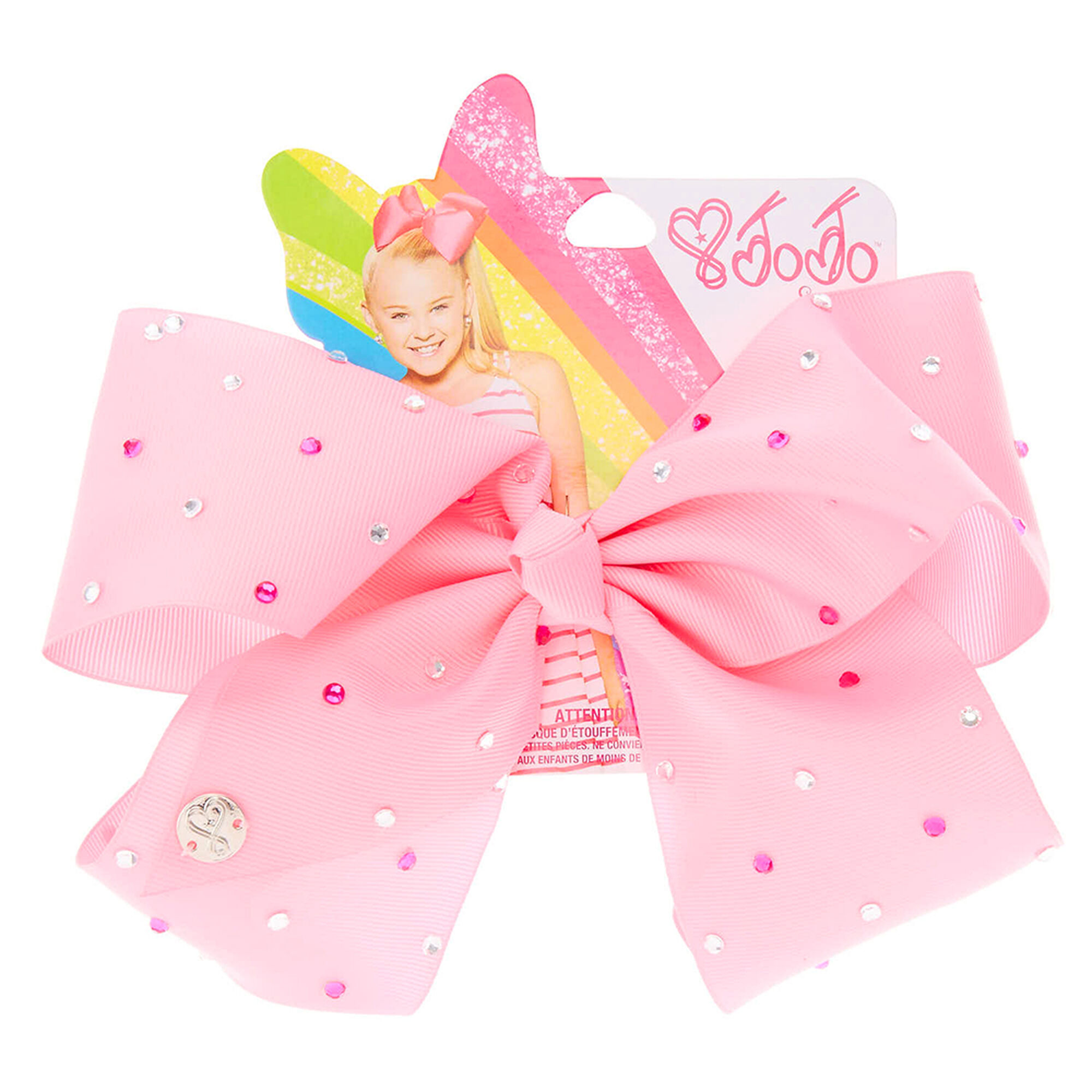 JoJo Siwa Large Rhinestone Pink Signature Hair Bow | Claire's