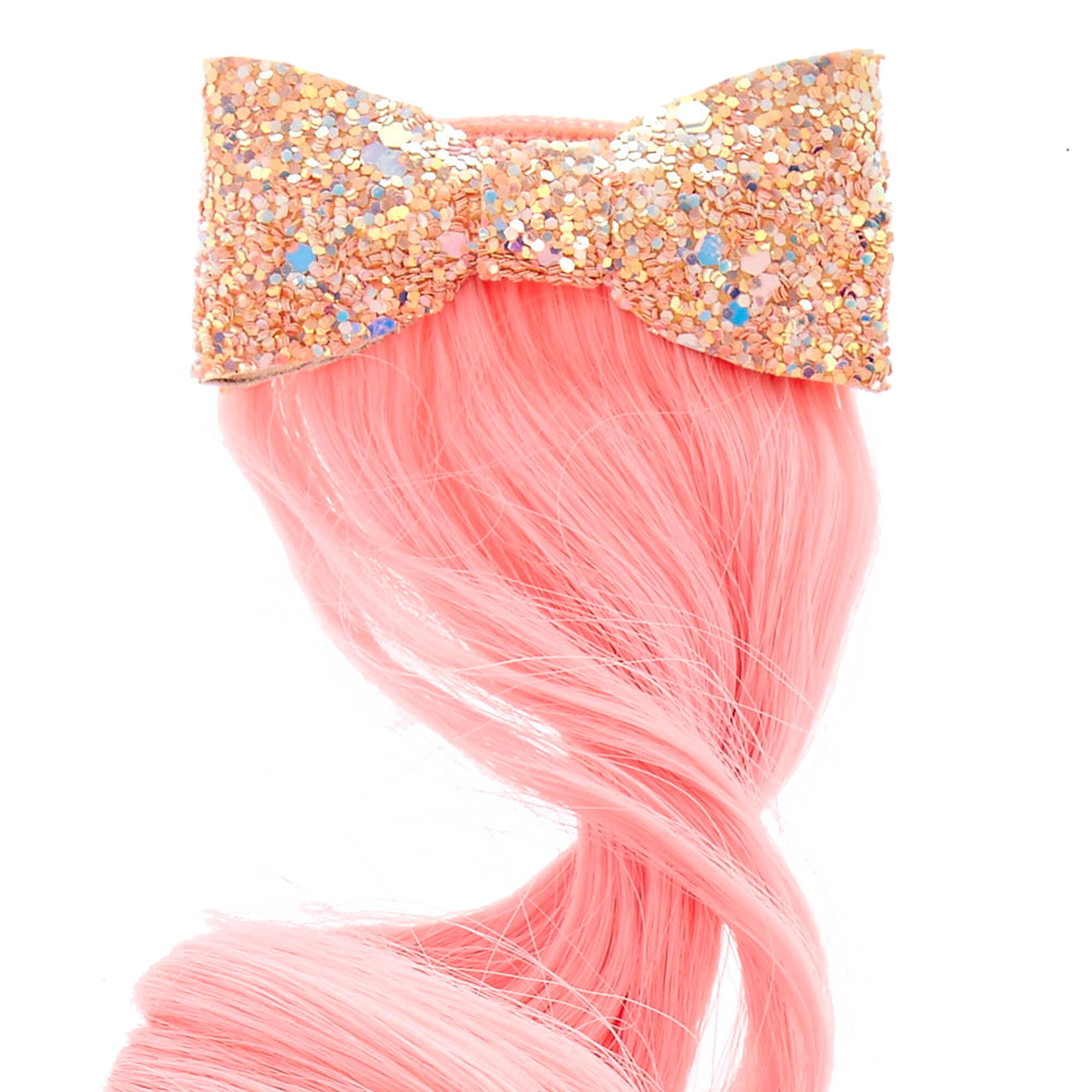 Kids Pastel Pink Faux Ponytail Barrette Claire's US