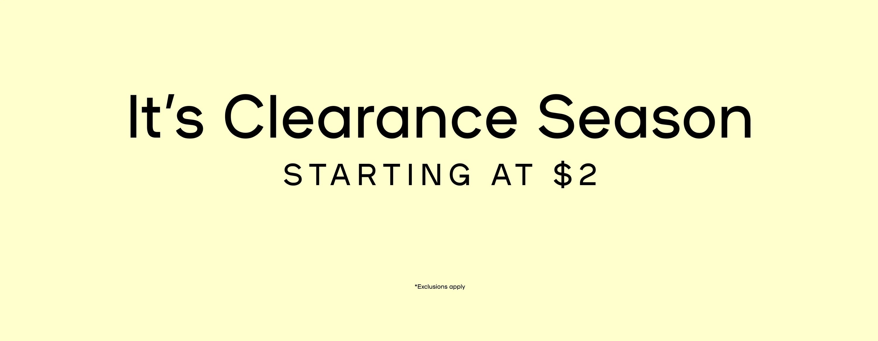 It's Clearance Season