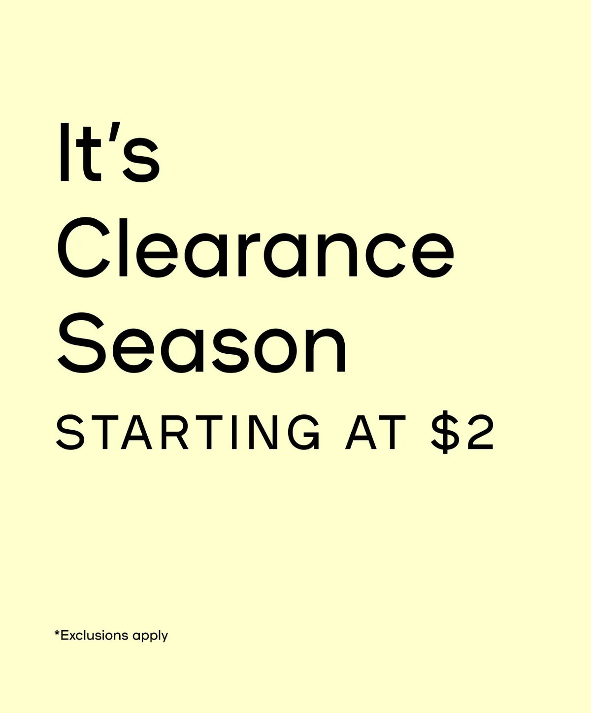 It's Clearance Season
