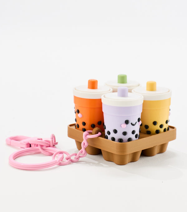 Yaya Tea Boba Tray Fidget Keychain