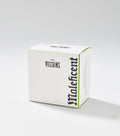 A white square product box with green edges, printed with Disney Villains and Maleficent in black gothic lettering, sits against a plain background.