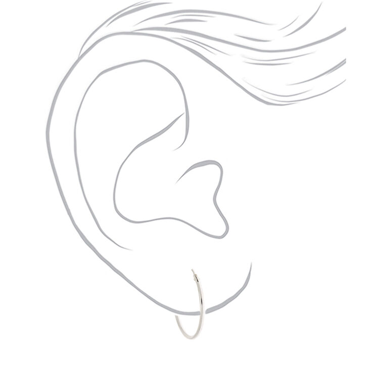 Sterling Silver 20MM Hinge Hoop Earrings,
