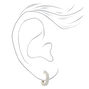 Silver-tone 10MM Thin Glitter Hoop Earrings,