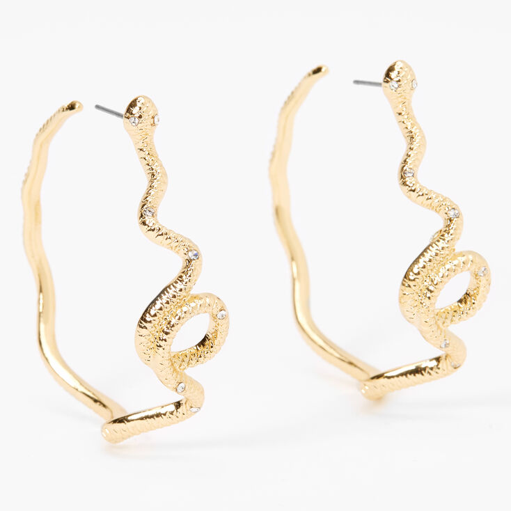 Gold 50MM Snake Hoop Earrings,