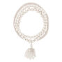 Silver Tassel Stretch Bracelets - 3 Pack,