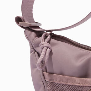 Mauve Nylon Puffy Sling Bag,