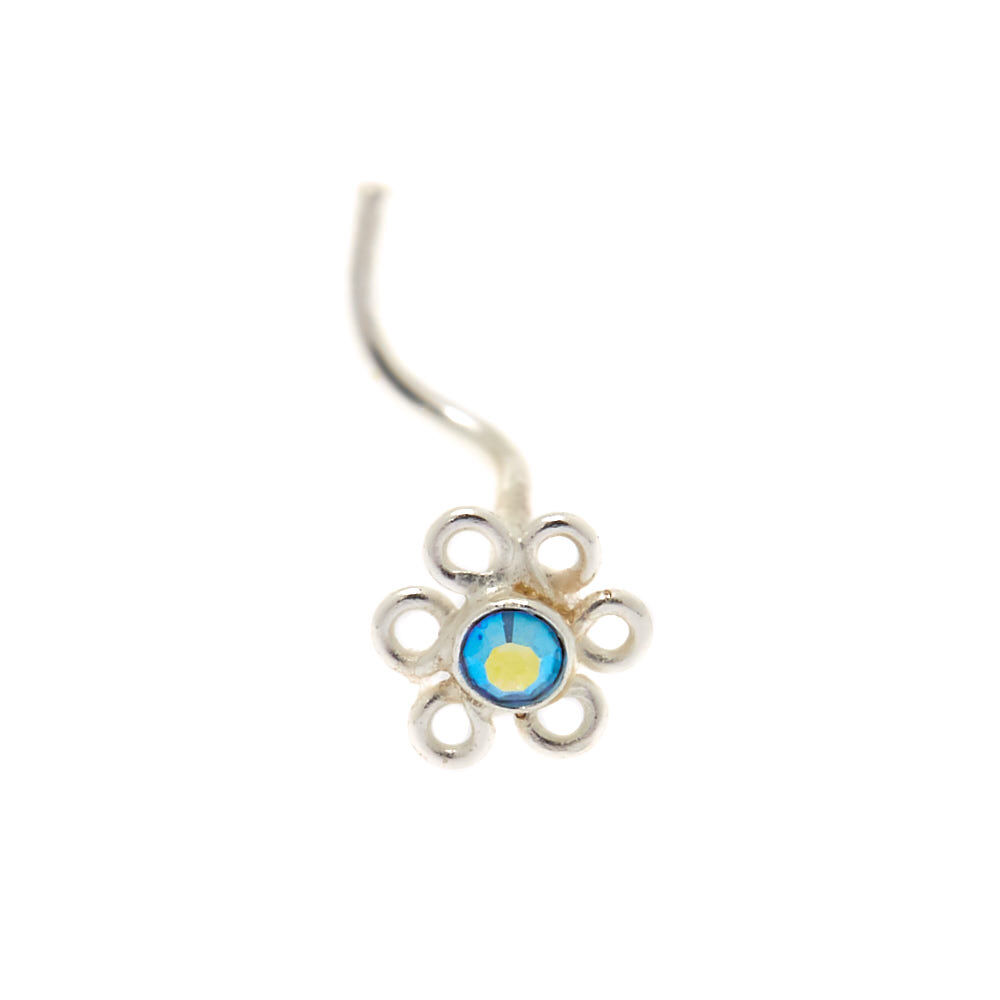 Sterling Silver 22G Daisy Nose Stud,