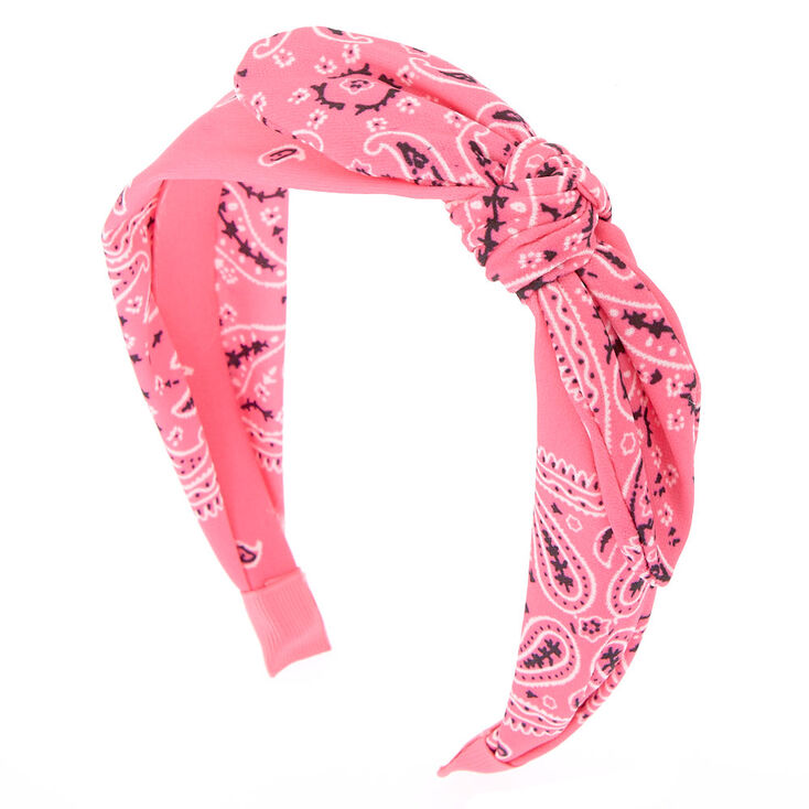 Claire's Bandeau bandana motif cachemire rose fluo