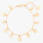 Gold Seashell Charm Bracelet,