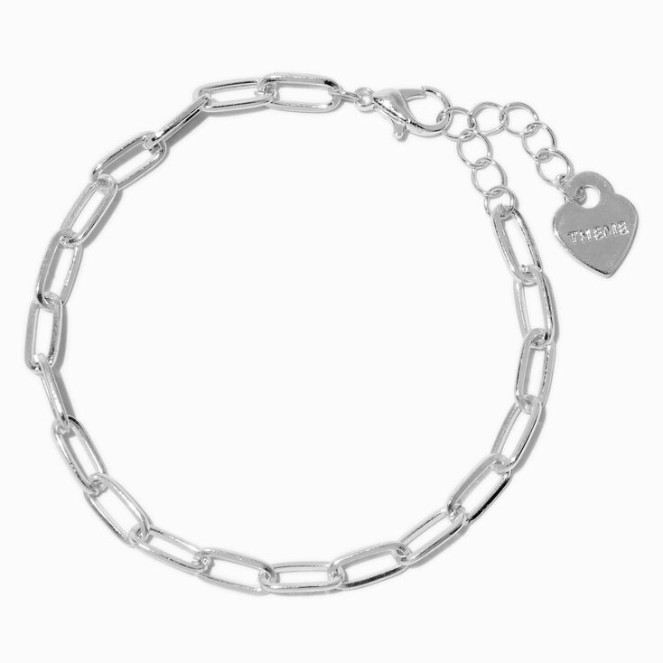 T H E M E x Claire&#39;s Silver-tone Paperclip Chain Bracelet,