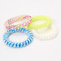 Rainbows &amp; Clouds Spiral Hair Ties - 4 Pack,