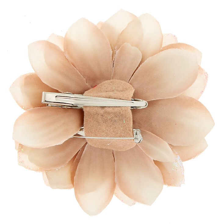 Large Glitter Flower Hair Clip - Cream | Claire's