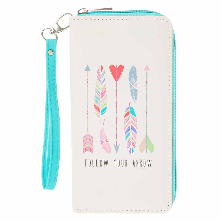 Pochette poignet &laquo; Follow your arrow &raquo;  menthe,