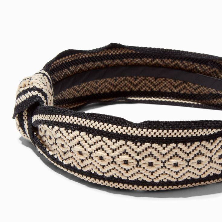 Black Woven Tribal Knotted Headband,