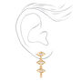 Gold 1&quot; Evil Eye Front and Back Chain Drop Earrings,