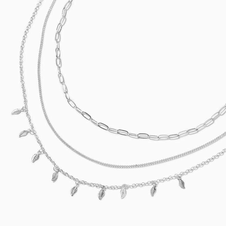 Silver Leaf Multi-Strand Necklace,