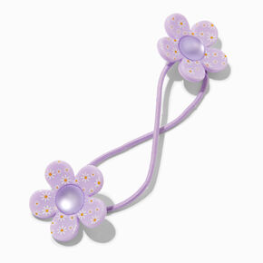 Claire&#39;s Club Flower Print Charm Hair Ties - 4 Pack,