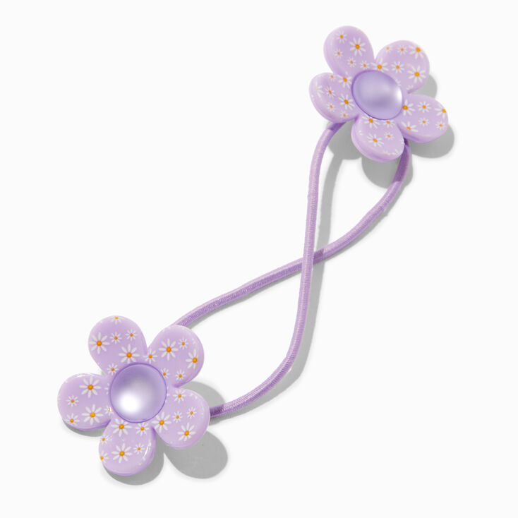 Claire&#39;s Club Flower Print Knocker Hair Ties - 4 Pack,