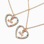 Mama &amp; Mini Crystal Heart Pendant Necklaces - 2 Pack,