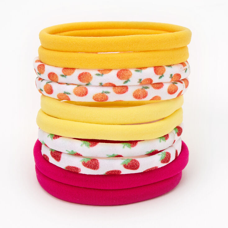 Fruit Assortment Rolled Hair Ties - 10 Pack,