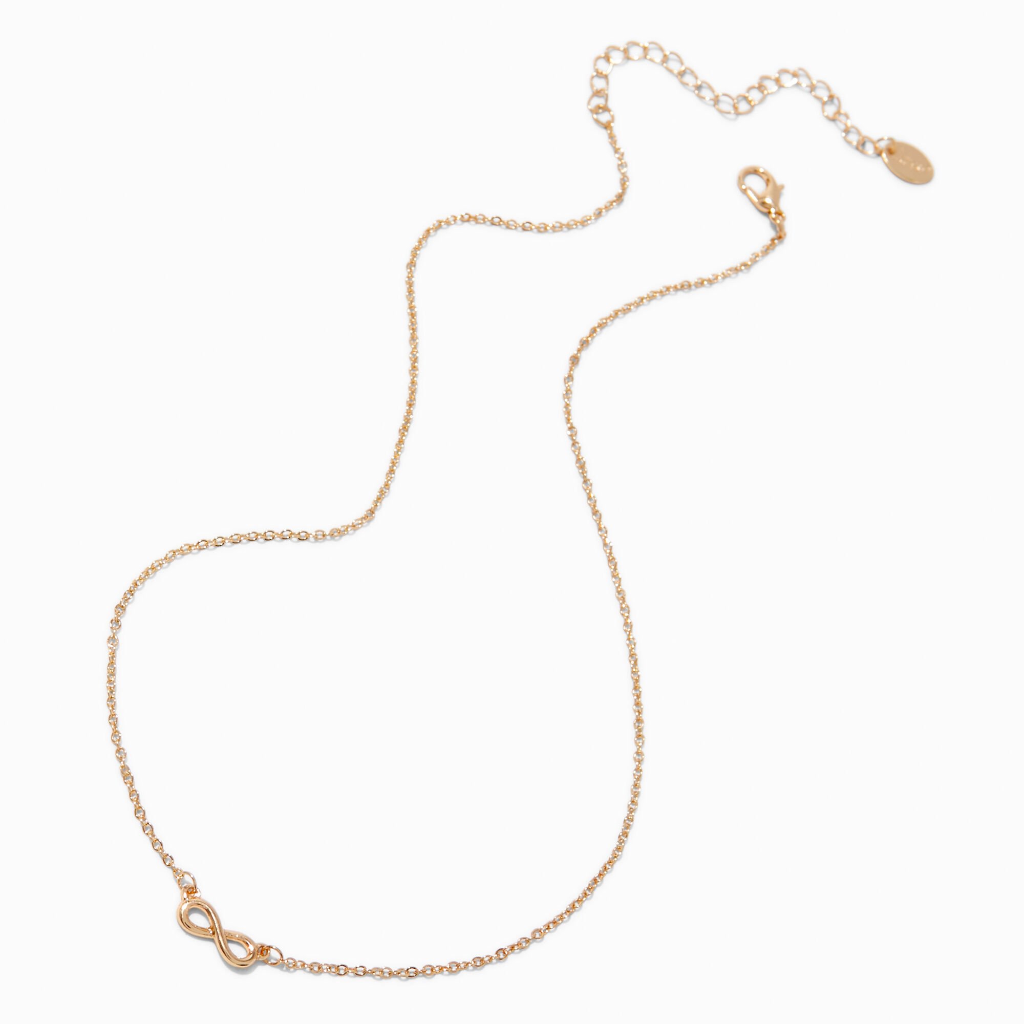 Gold-tone Mini Infinity Stackable Pendant Necklace,