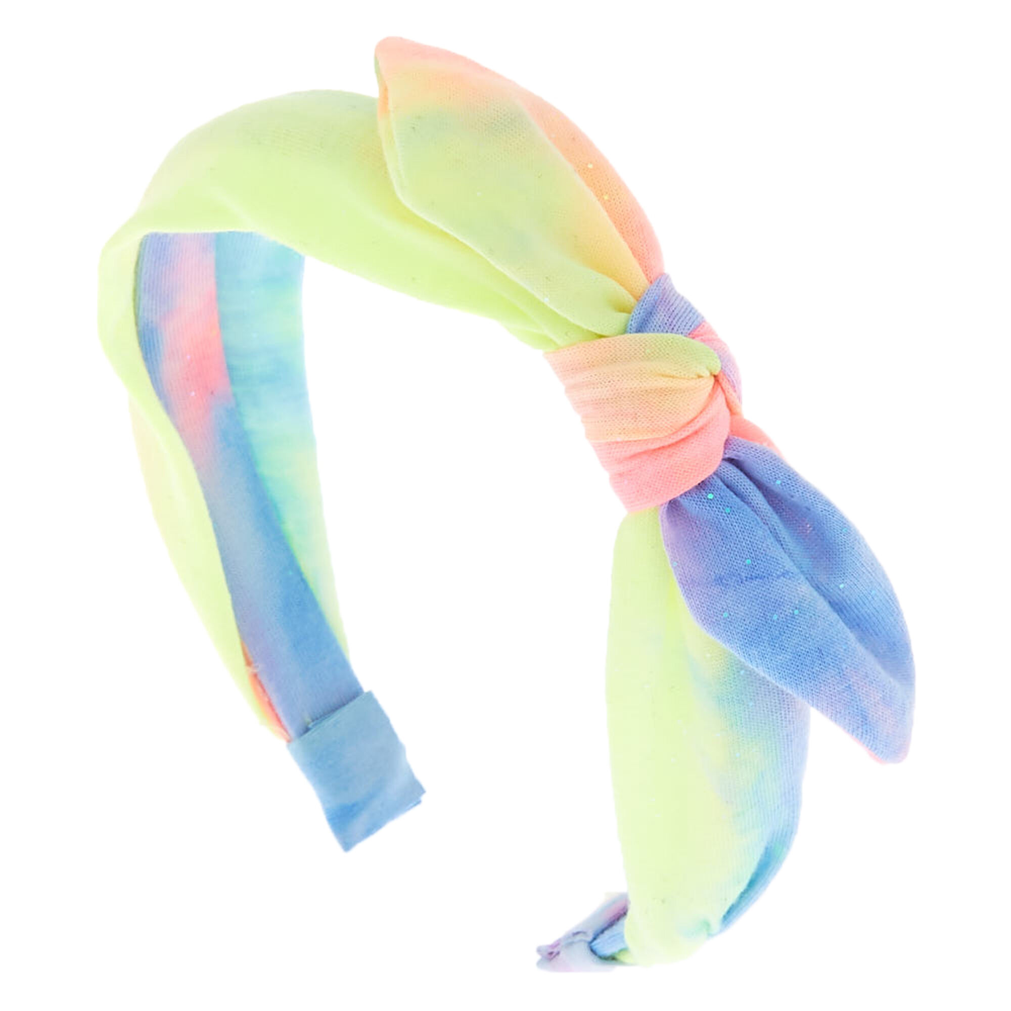 Glitter Tie Dye Knotted Bow Headband Claire S Us