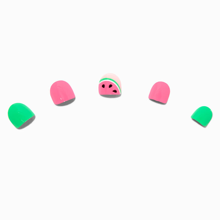 Claire&#39;s Club Watermelon Square Vegan Press On Faux Nail Set - 10 Pack,