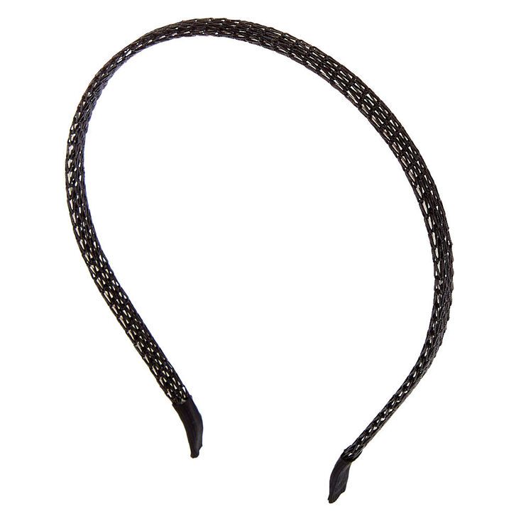 Metallic Mesh Headband - Black,