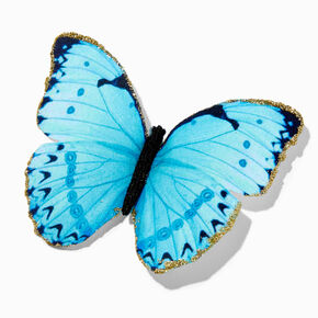 Barrette papillon bleue,