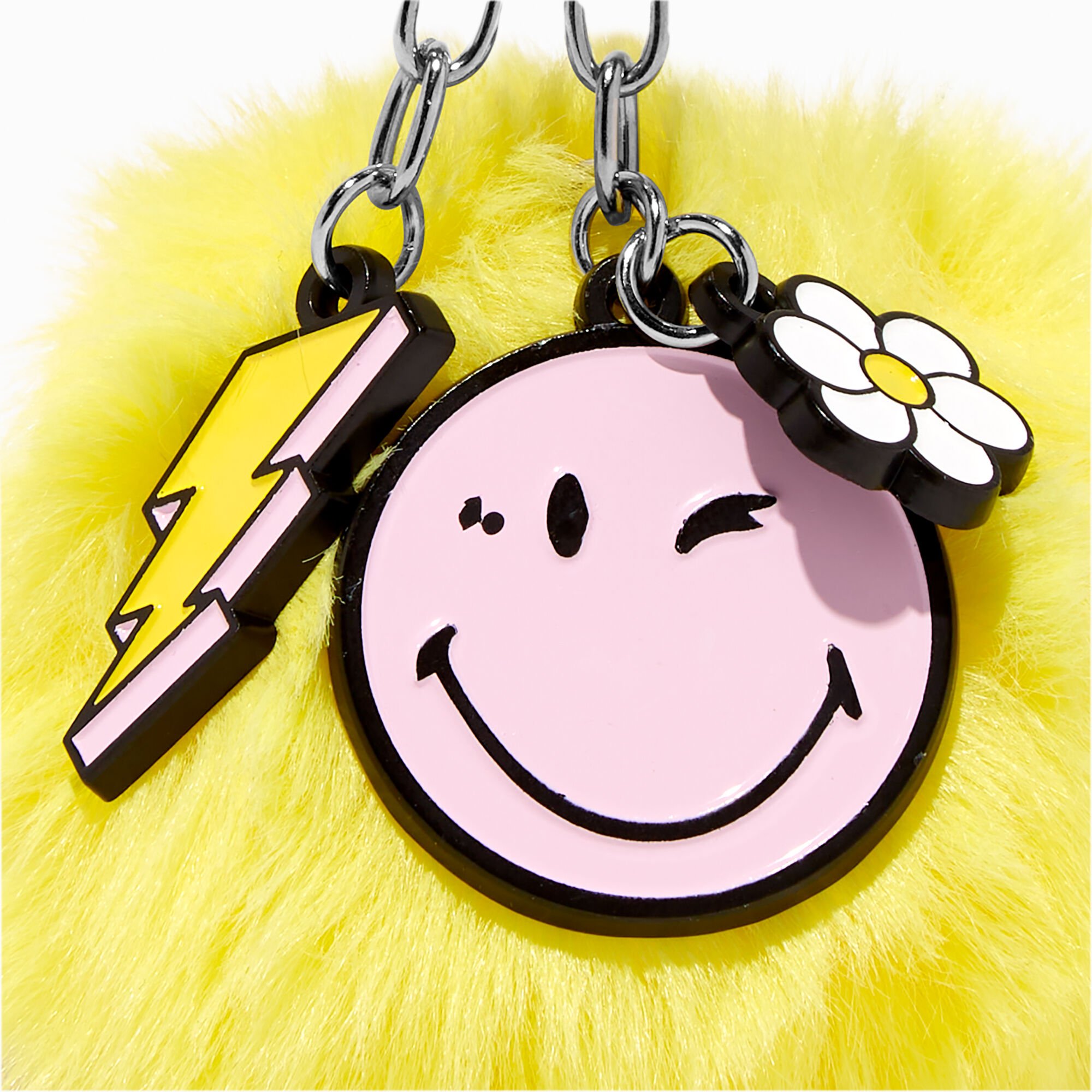 Smiley World® Yellow Pom Pom Keychain,