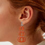 Acrylic Glitter Stacked Pumpkins 2&#39;&#39; Clip-On Drop Earrings,
