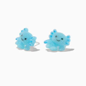 C LUXE by Claire&#39;s Sterling Silver Post Fuzzy Blue Axolotl Stud Earrings,
