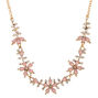 Rose-Gold Pink Floral Gem Statement Necklace,