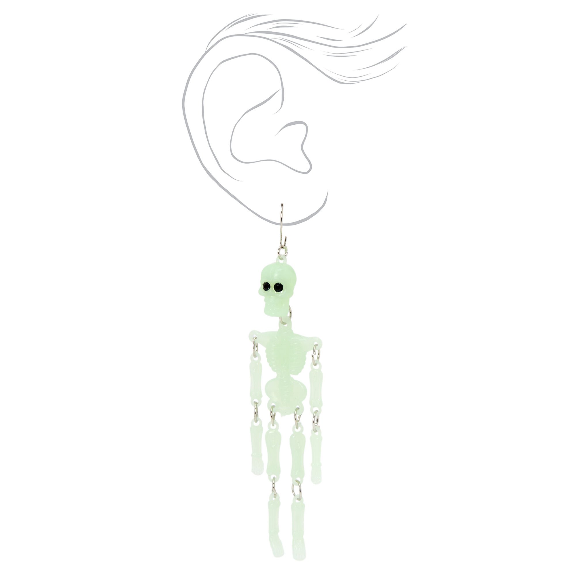 Claire's skeleton earrings sale