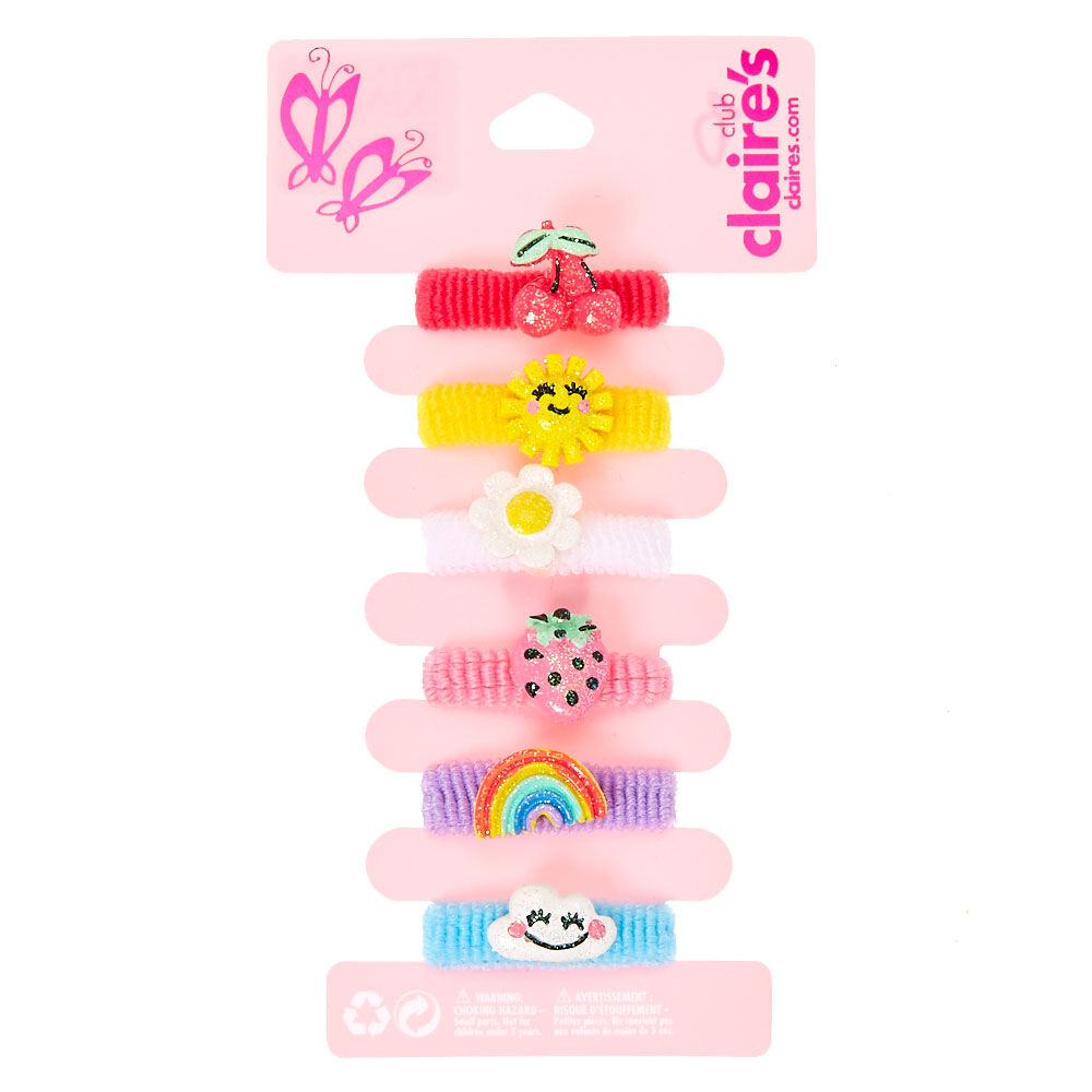 Kids Bright Summer Charms Ribbed Hair Bobbles,