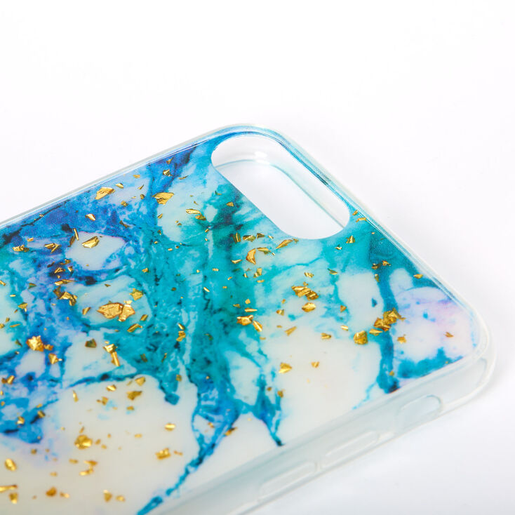 Coque de portable flocons couleur dor&eacute;e effet marbr&eacute; - Compatible avec iPhone 6/7/8 Plus,