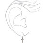 Silver 10MM Cross Huggie Hoop Earrings,