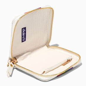Rainbow Stripe Quilted Zip Around Wallet,