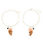 Glitter Heart Chain Friendship Bracelets - Pink, 2 Pack,