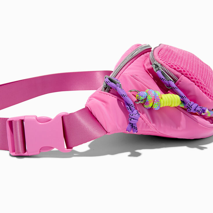 Pink Nylon Cord Belt Bag,