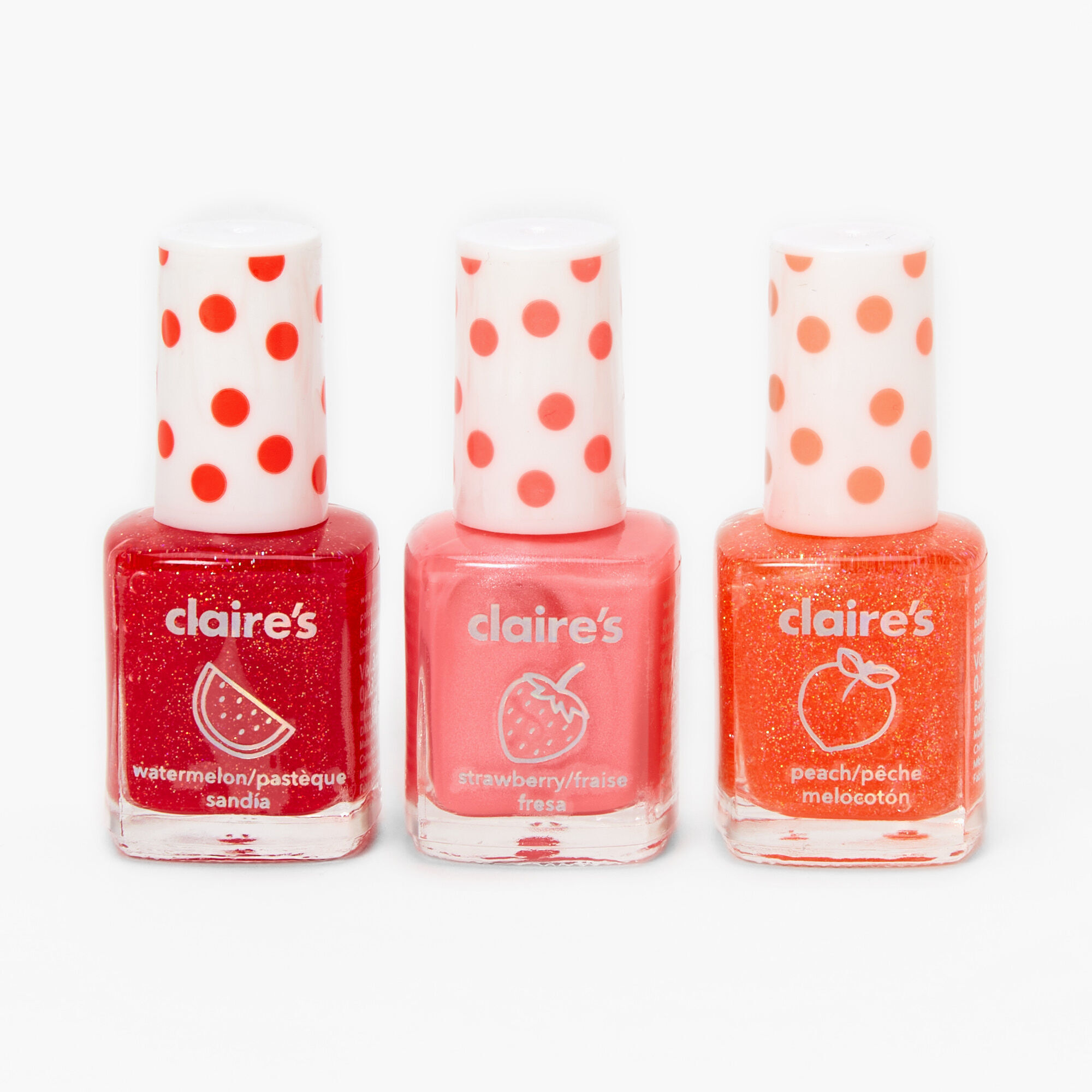 View Claires Summer Fruits Nail Polish Set 3 Pack information