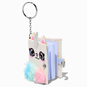 Glitter Caticorn Mini Diary Keychain,