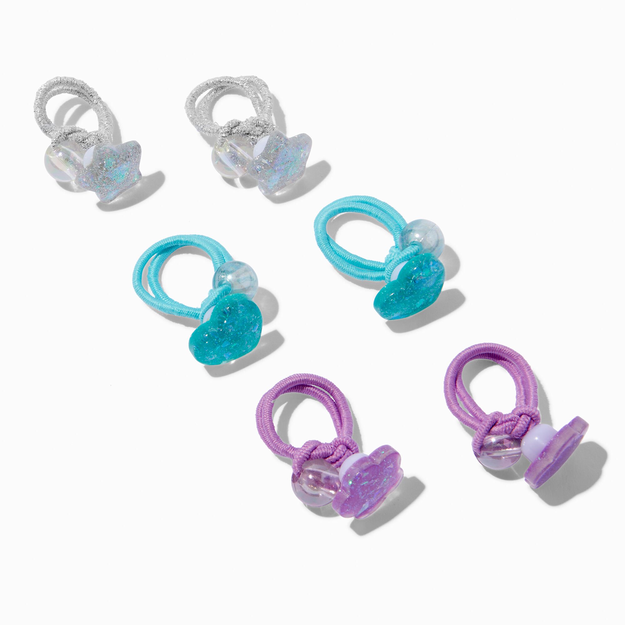 Élastiques aux designs variés tons de joyaux Claire's - Lot de 6,