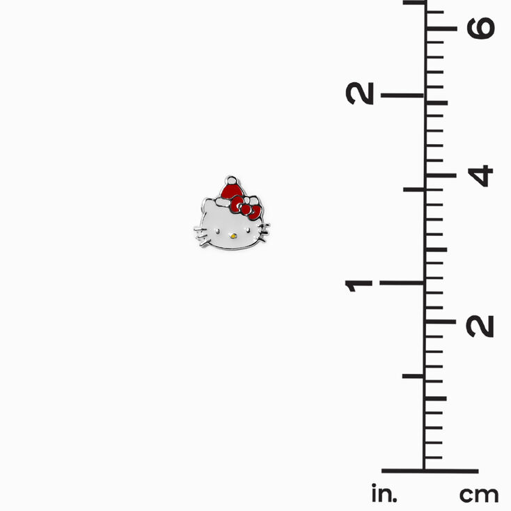 Sterling Silver Hello Kitty&reg; Santa Hat Christmas Stud Earrings,