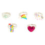 Claire&#39;s Club Unicorn Rainbow Rings - 5 Pack,