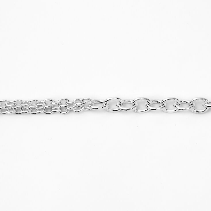 Silver Toggle Chain Choker Necklace,