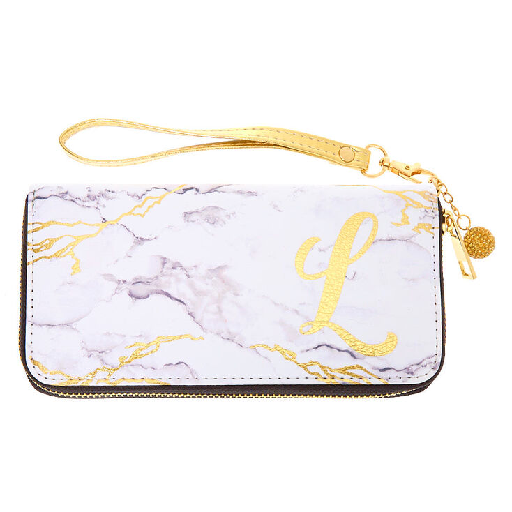 Claire's Pochette poignet couleur marbré à initiale - L