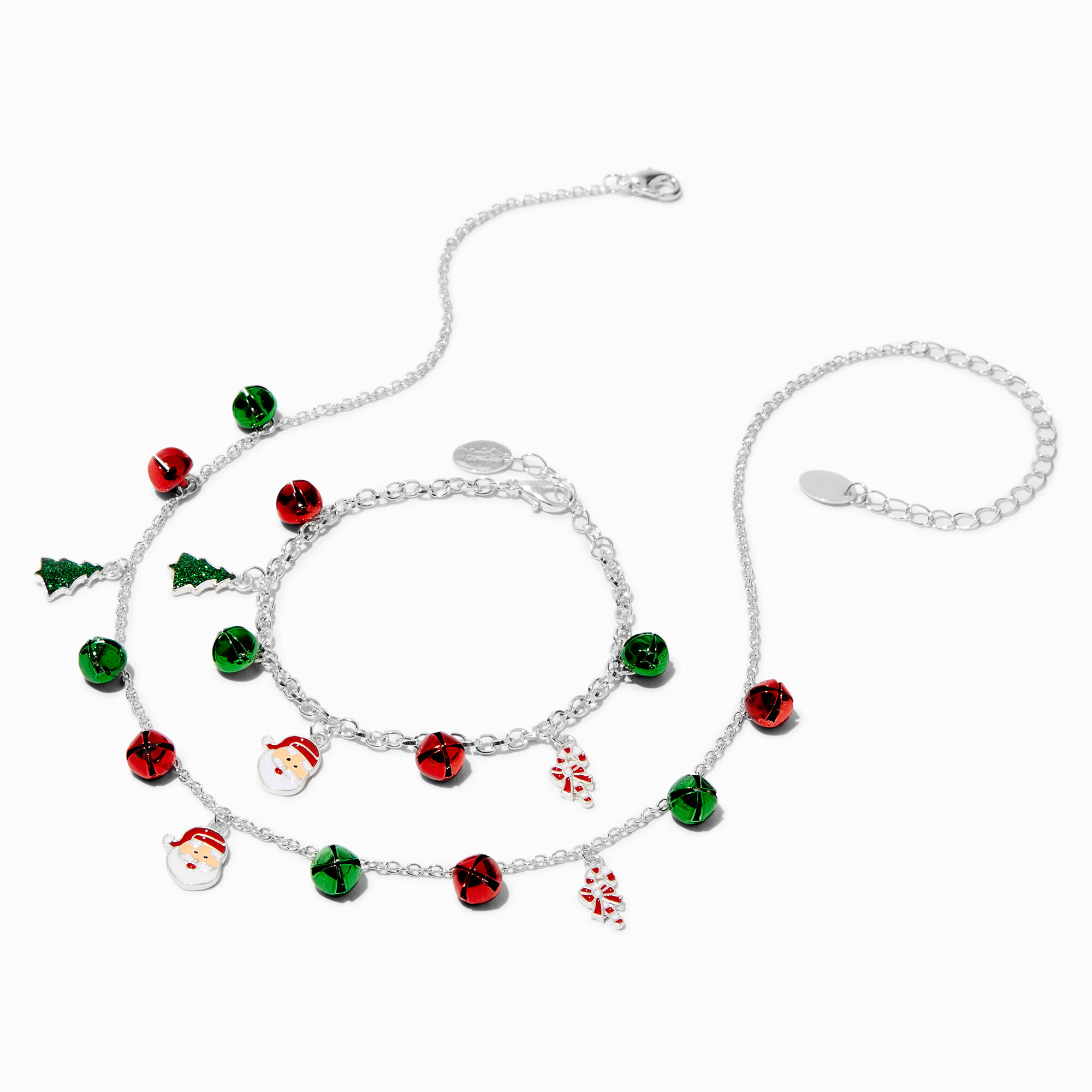 View Claires Christmas Charms Necklace Bracelet Set Silver information