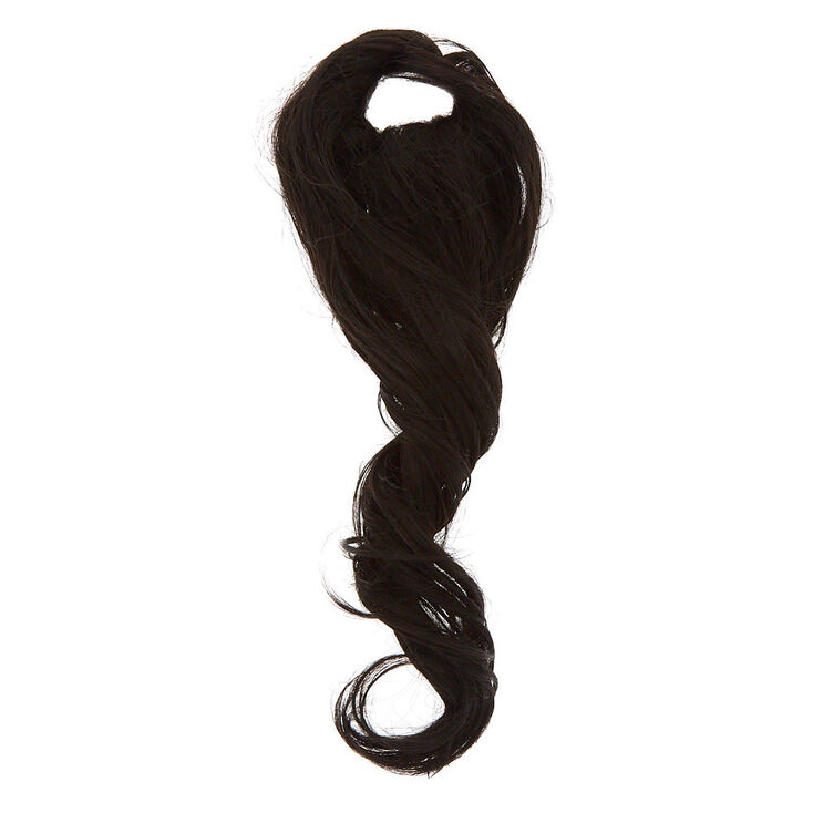 Long Curly Faux Hair Bobble - Black,